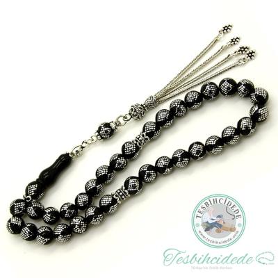 Baklava İşlemeli Erzurum Oltu Taşı Tesbih