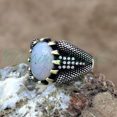 Kartal Pençeli Yemen Akik Taşlı Gümüş Erkek Yüzük