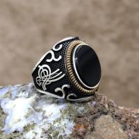Oniks Taşlı Osmanlı Tuğralı Gümüş Erkek Yüzük