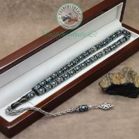 Firuze İşlemeli Kesme Erzurum Oltu Taşı Tesbih